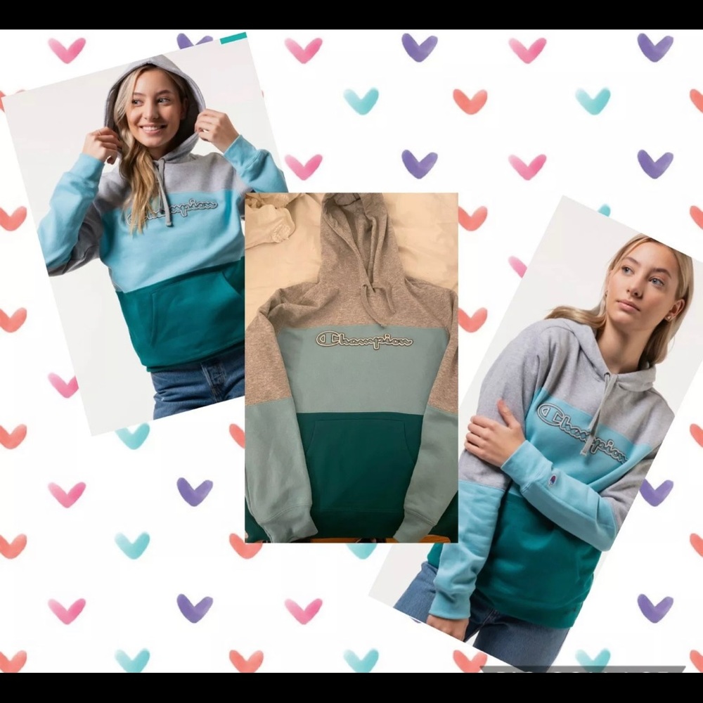Champion Women Powerblend Colorblock Hoodie Small